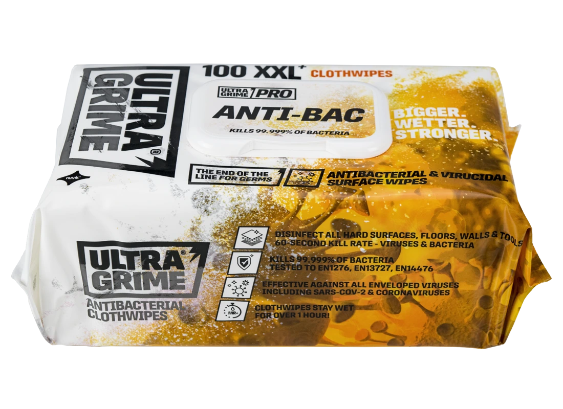 UltraGrime Pro Anti-Bac Clothwipes pack