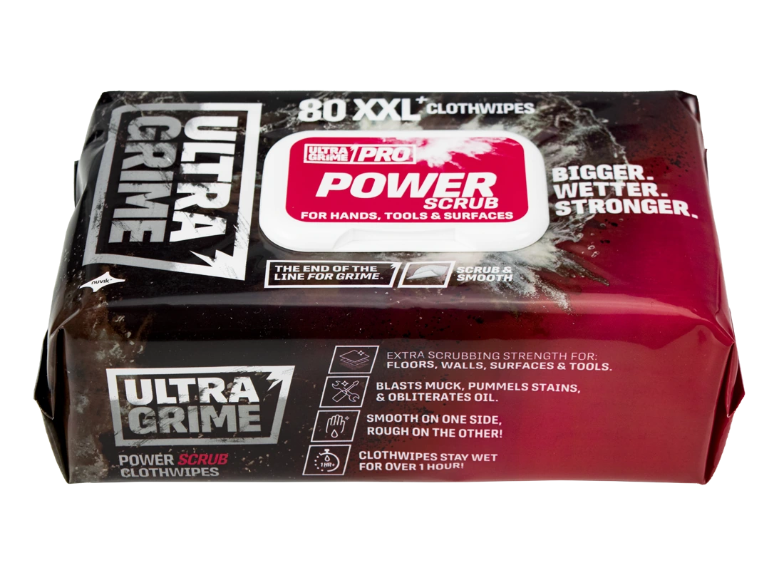 UltraGrime Pro Power Scrub Clothwipes pack